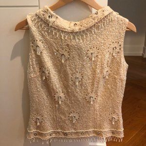 Vintage Sleeveless Jeweled Top